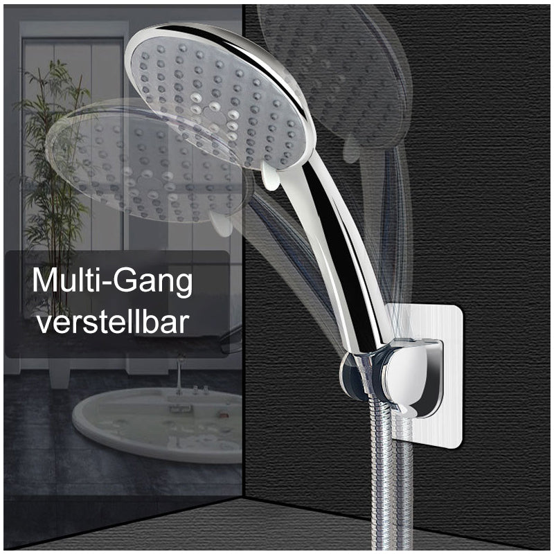 Adhesive Shower Head Holder with an Adjustable Angle | Sticks to Tile, Glass or Marble, No Drilling | One, Two or Three Pack