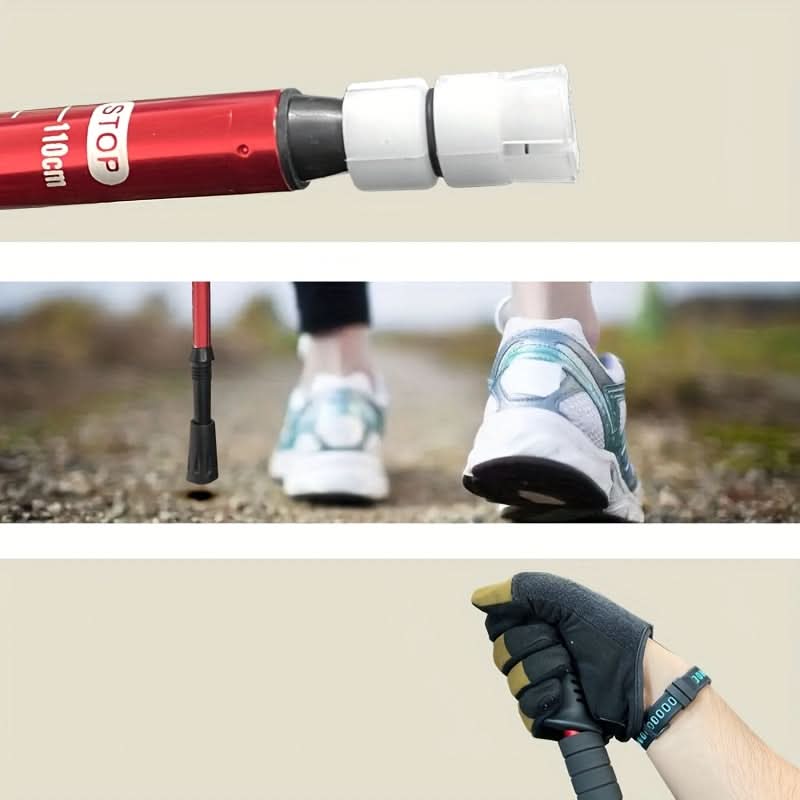 Adjustable Telescopic Hiking Trekking Pole 4 Height Levels | 6 Colors | Anti-Slip Lightweight Alloy Support for Outdoor Trails