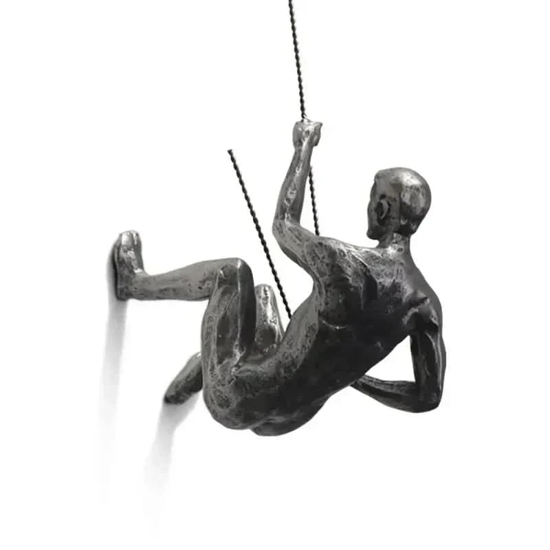 Climbing Man Wall Sculpture Set