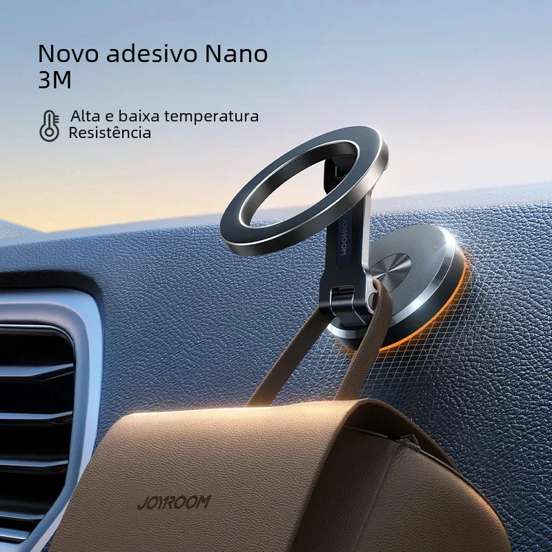Folding Magnetic Car Phone Mount with a Ring Grip | Fits iPhone 12 and Newer Without a Metal Plate | 360 Degree Rotation