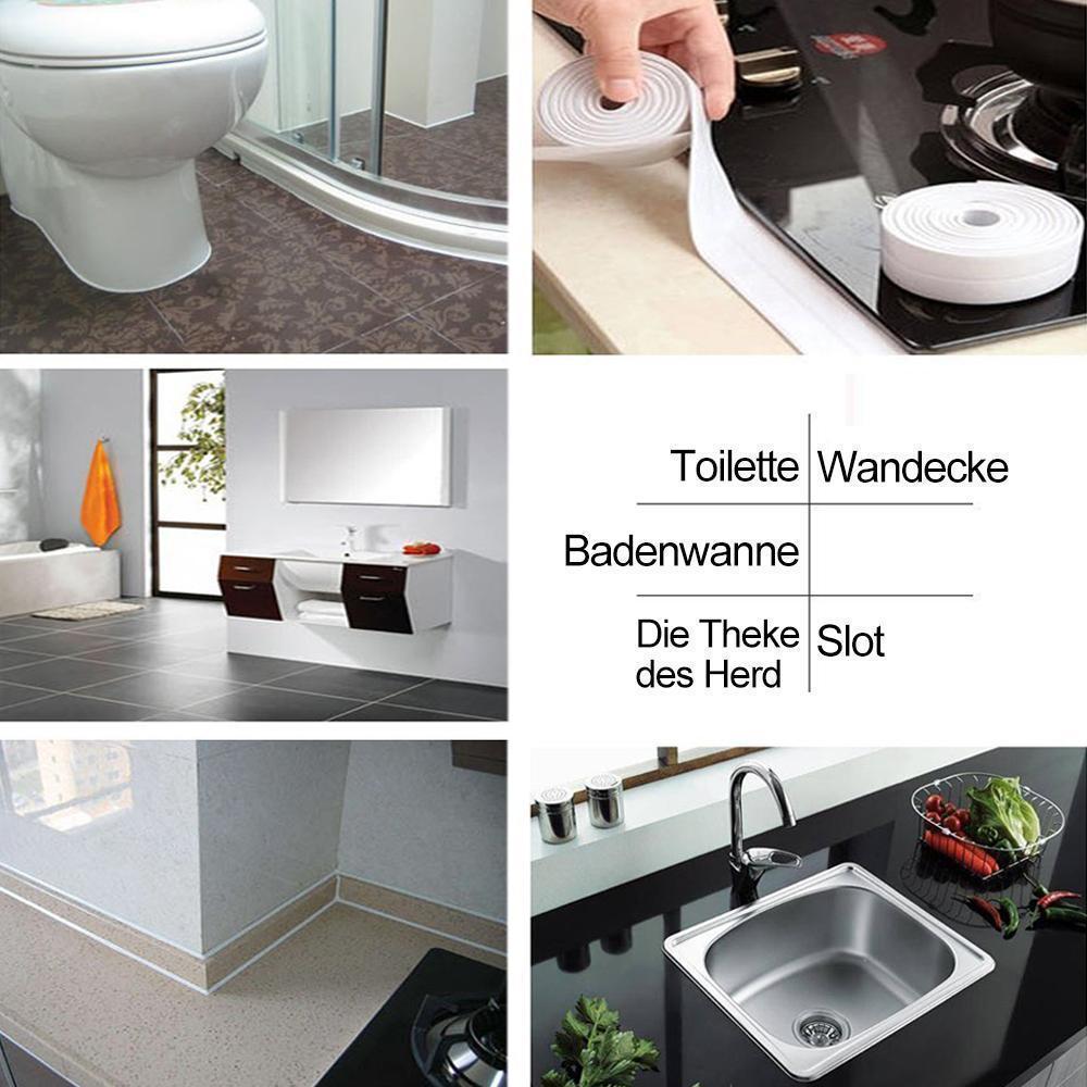 Waterproof Self Adhesive Sealing Tape, Mould Resistant | Kitchen Sink Accessories for Gaps Along Bath or Stove | Eleven Finishes