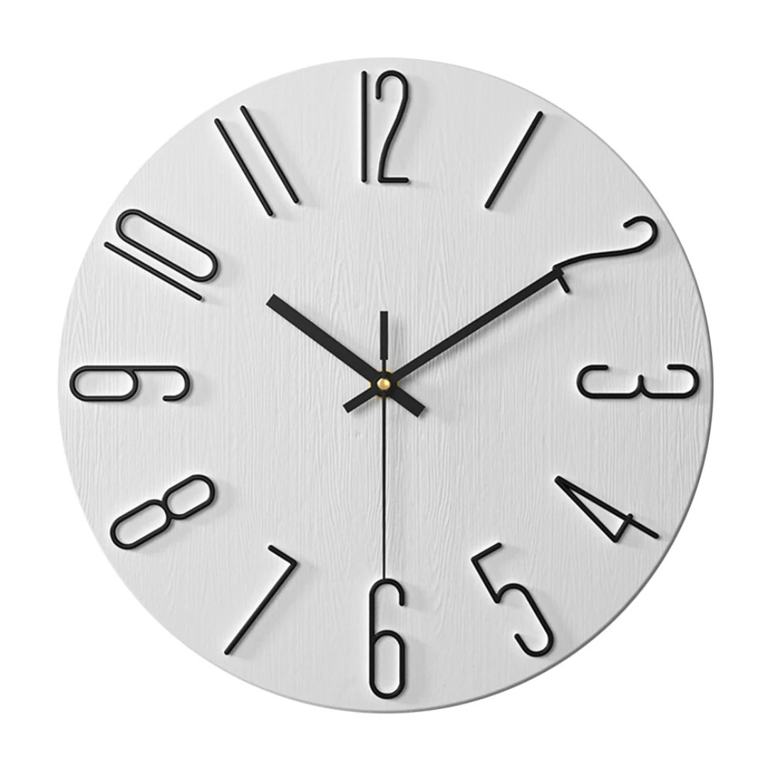 Black Silent Wall Clock 12 Inch