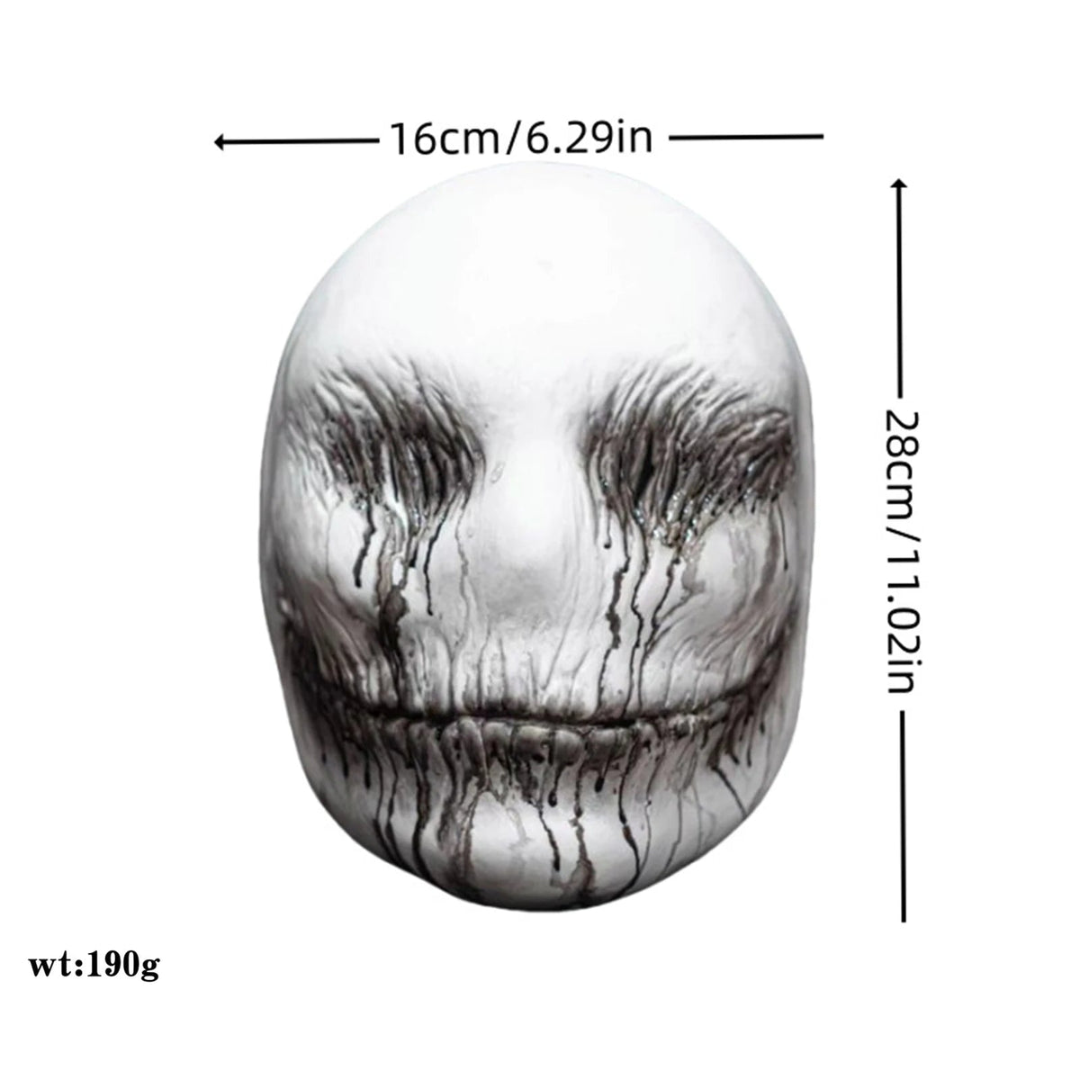 Ghost costume skull mask worn for a Halloween party