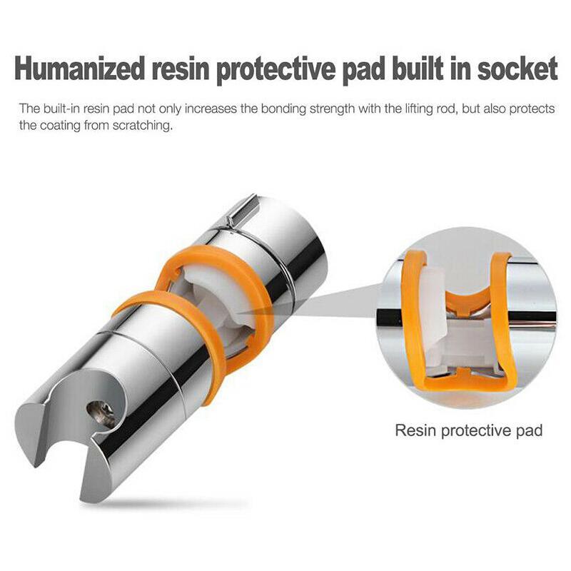 Shower Head Holder for Slide Bars from 0.71 to 0.98 in | Rotates a Full 360 Degrees | Chrome Plated ABS Bracket