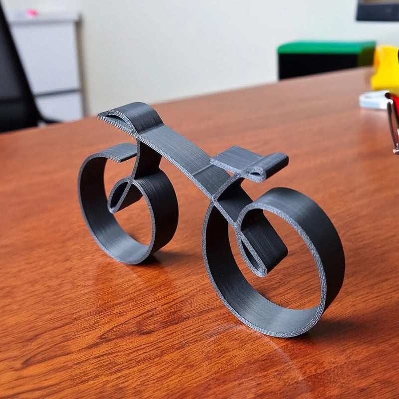 Bicycle Sculpture in Black Iron | Wire Frame Metal Art for a Desk or Shelf | 20 cm Gift for Cycling Fans