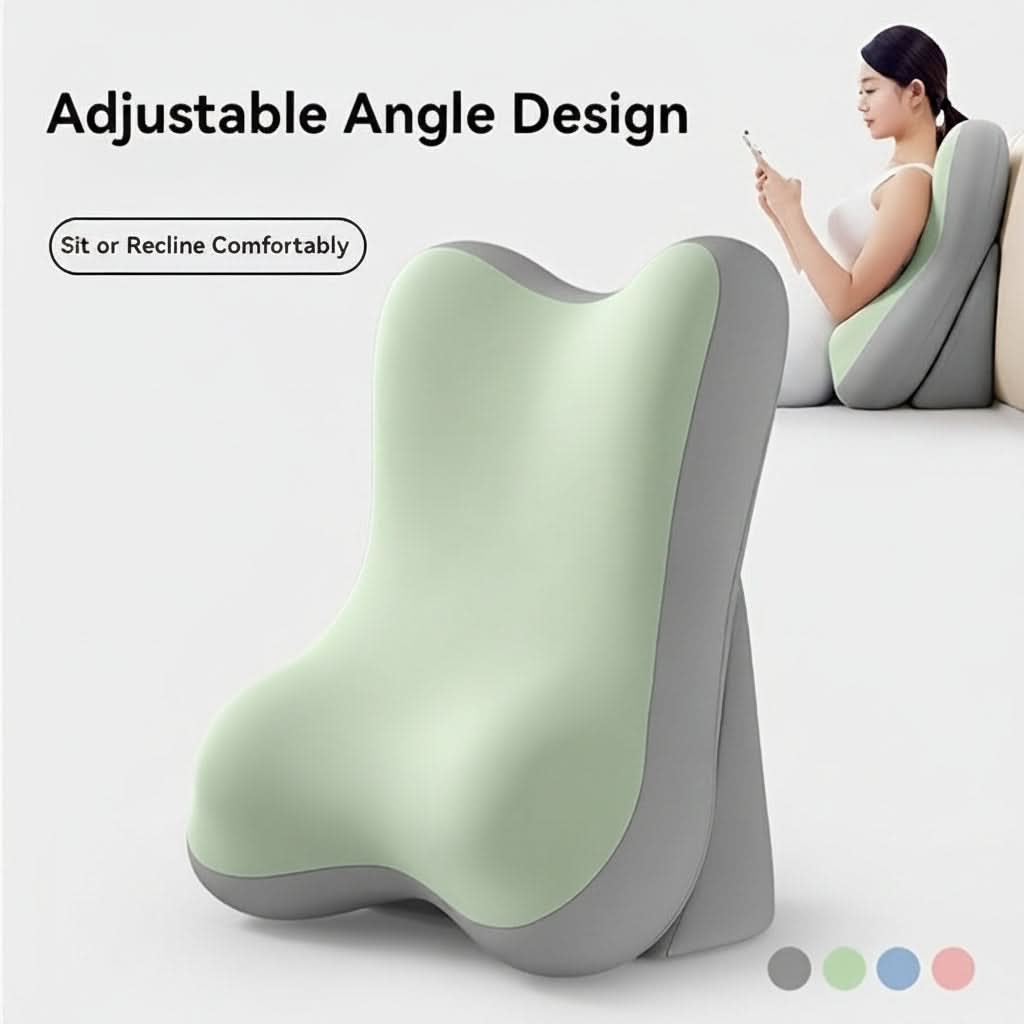 Adjustable Wedge Pillow 14.6 x 23.6 x 17.7 In | Soft Foam Cushion | Ergonomic Back Support for Bed, Sofa & Reading, 5 Colors