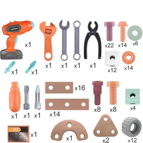 BUILDMASTER – 100-piece tool set for creative children aged 3 and up