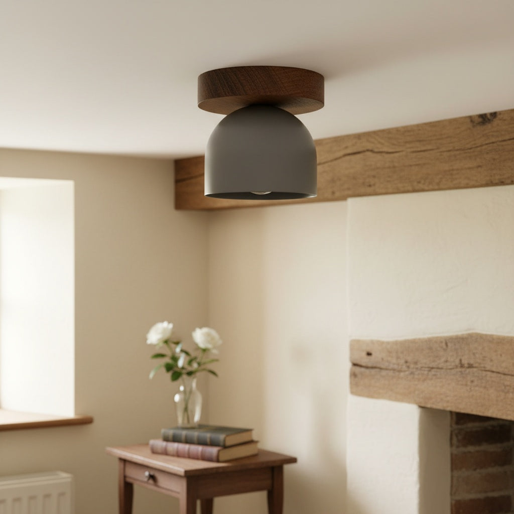 Wood Metal Ceiling Light