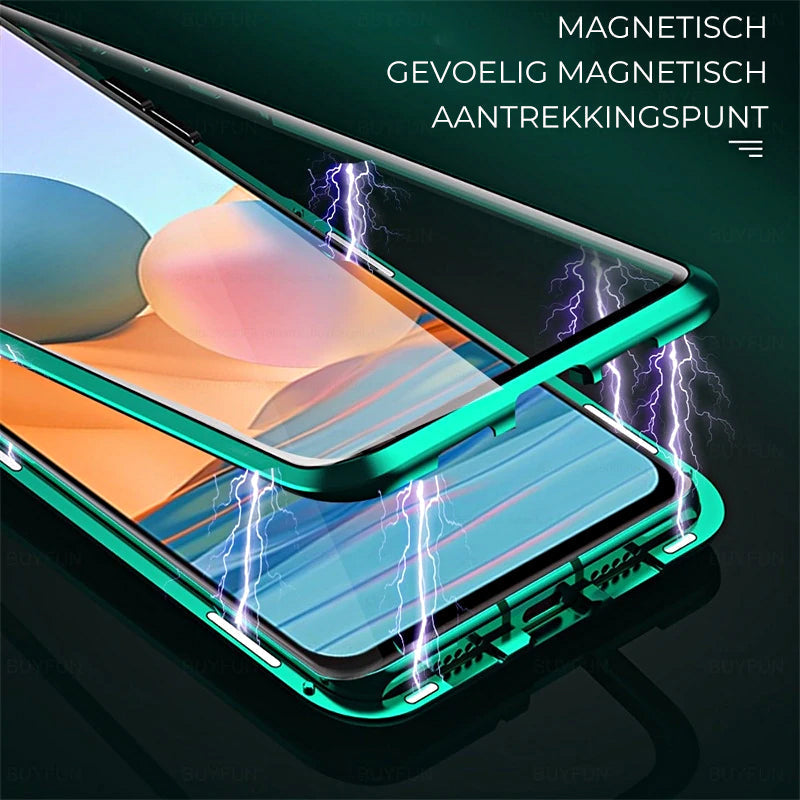 Double Sided Tempered Glass Phone Covers for Samsung Galaxy | Magnetic Metal Frame with Safety Lock | 3 Colors