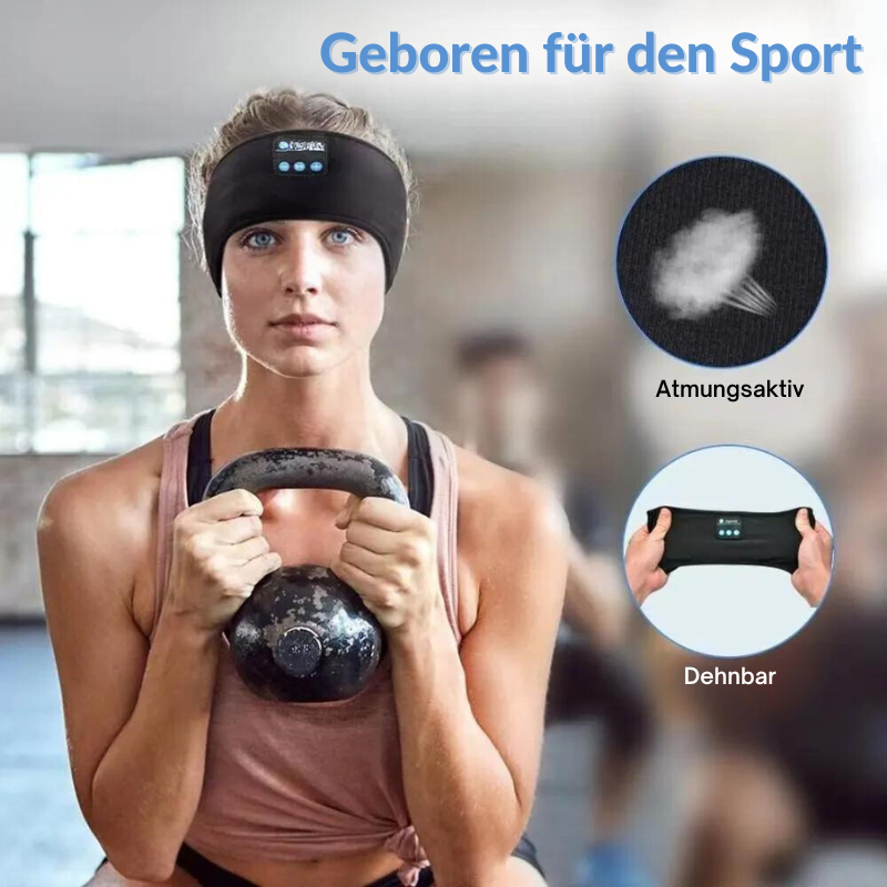 Wireless Bluetooth Sleep Headband with Flat Removable Speakers | Washable Band That Blocks Light | Good Headphones for Gym