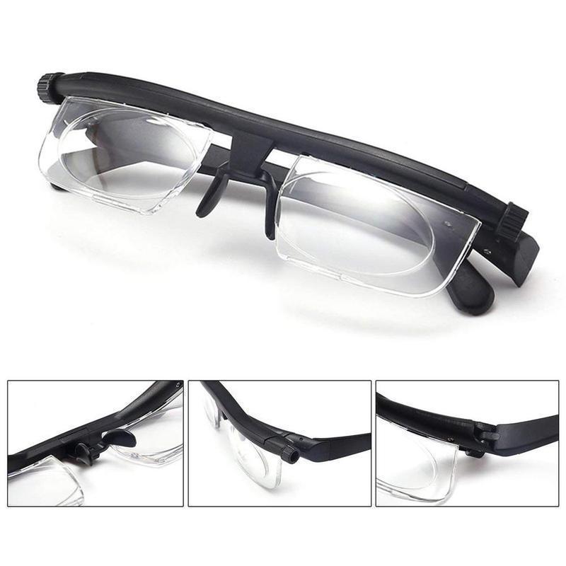 Adjustable Focus Reading Glasses Unisex | Dial Set Zoom Lenses for Near and Mid Range | Lightweight Frame