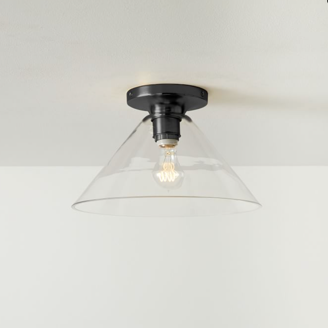Glass Cone Flush Mount Ceiling Light