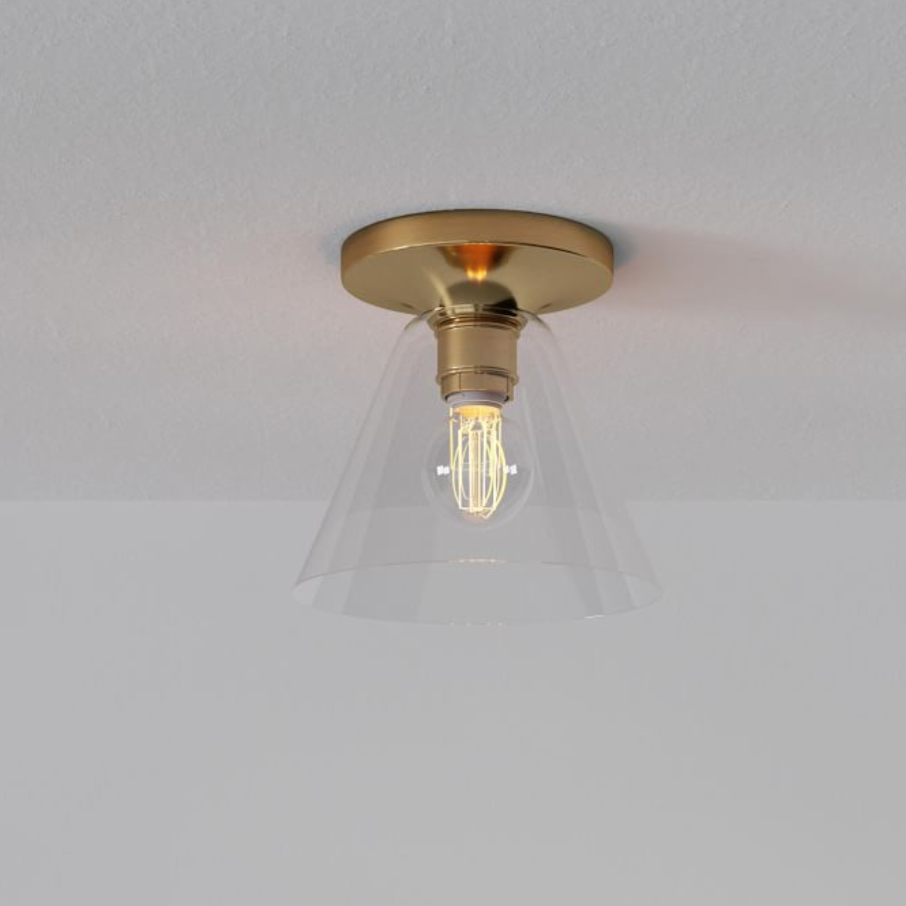 Glass Cone Flush Mount Ceiling Light