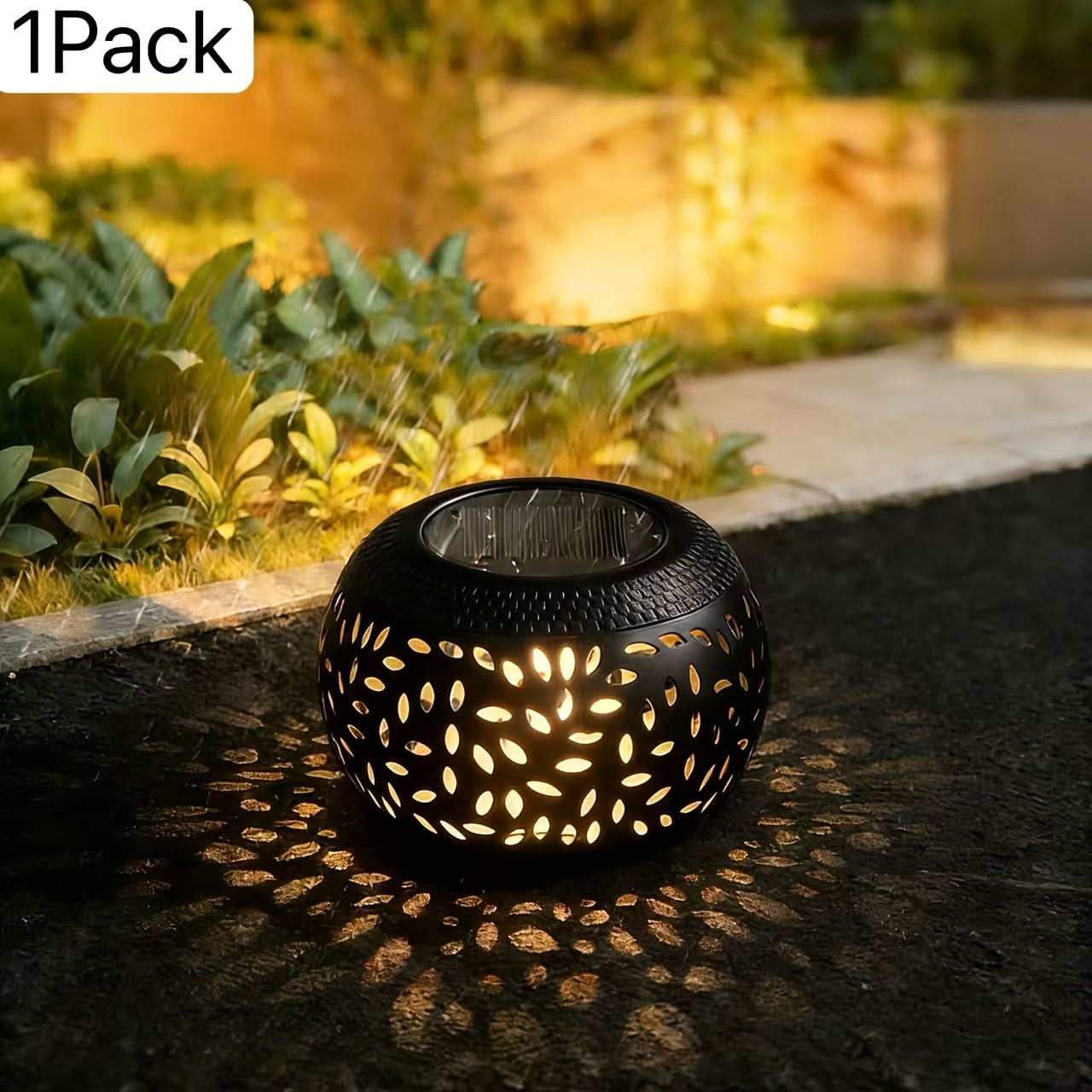 Outdoor Solar-Powered Metal Table Lamp with Toggle Switch | White, Black or Copper | Warm-White Auto-Charging Lantern