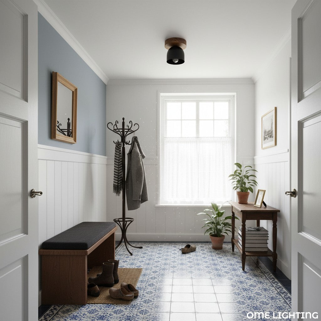 Wood Metal Ceiling Light