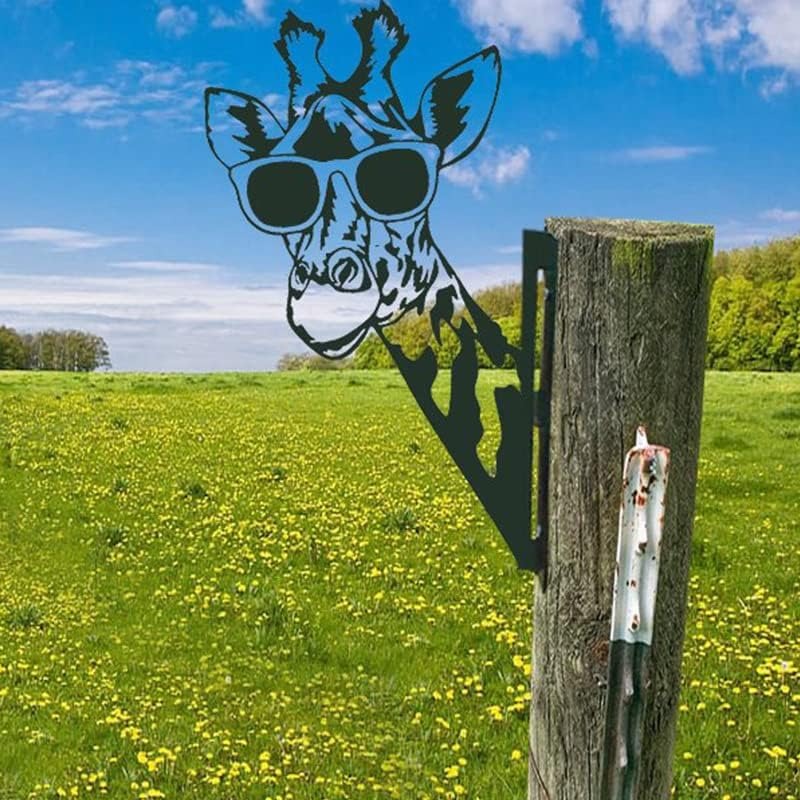 Garden Metal Art Farm Animal Silhouette on a Ground Stake | Coated Finish That Handles Sun and Rain | 24 Motifs to Choose