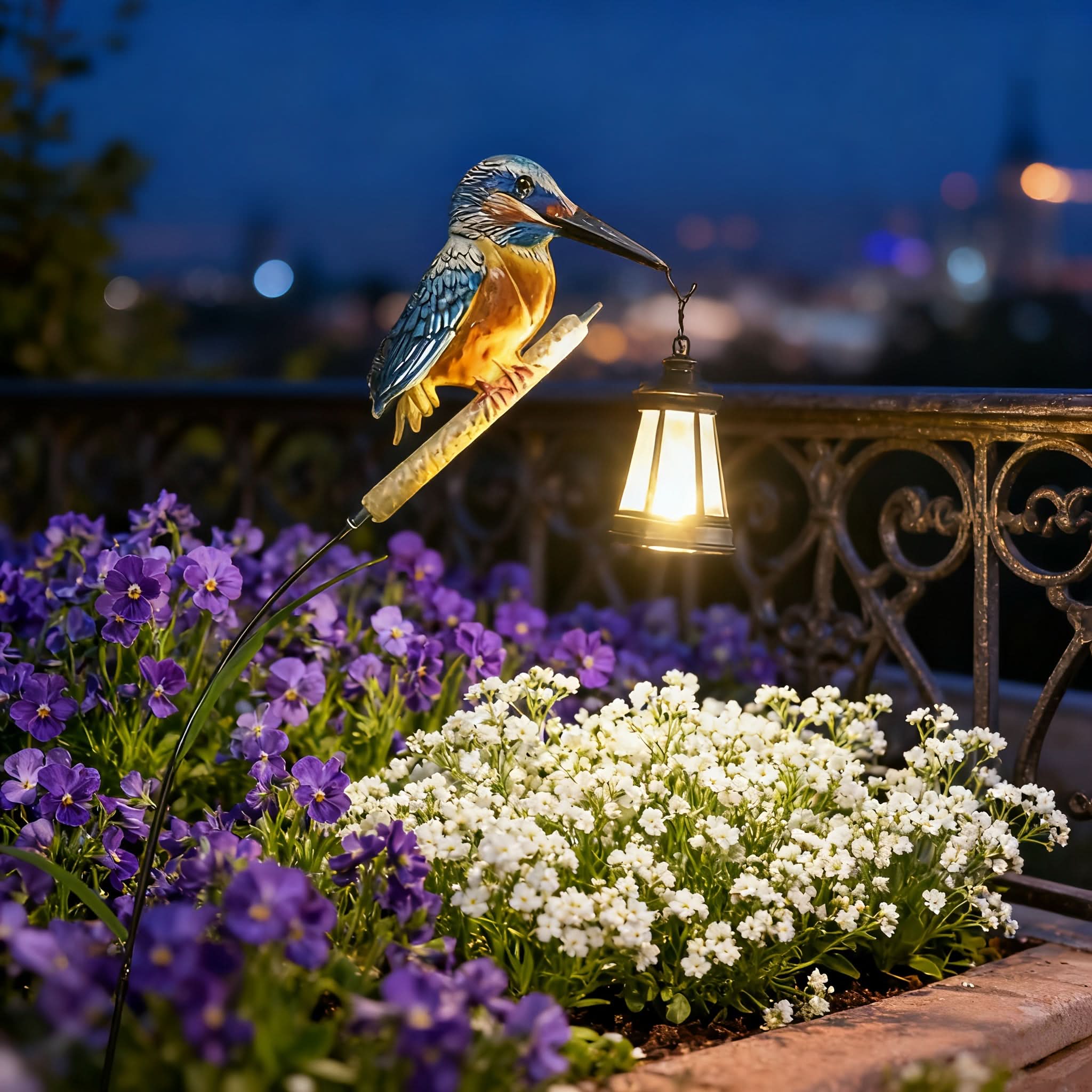 Solar Hummingbird Hanging Lantern | Metal, IP65 Waterproof | Auto Dusk-to-Dawn Solar Light for Gardens, Yards & Patios