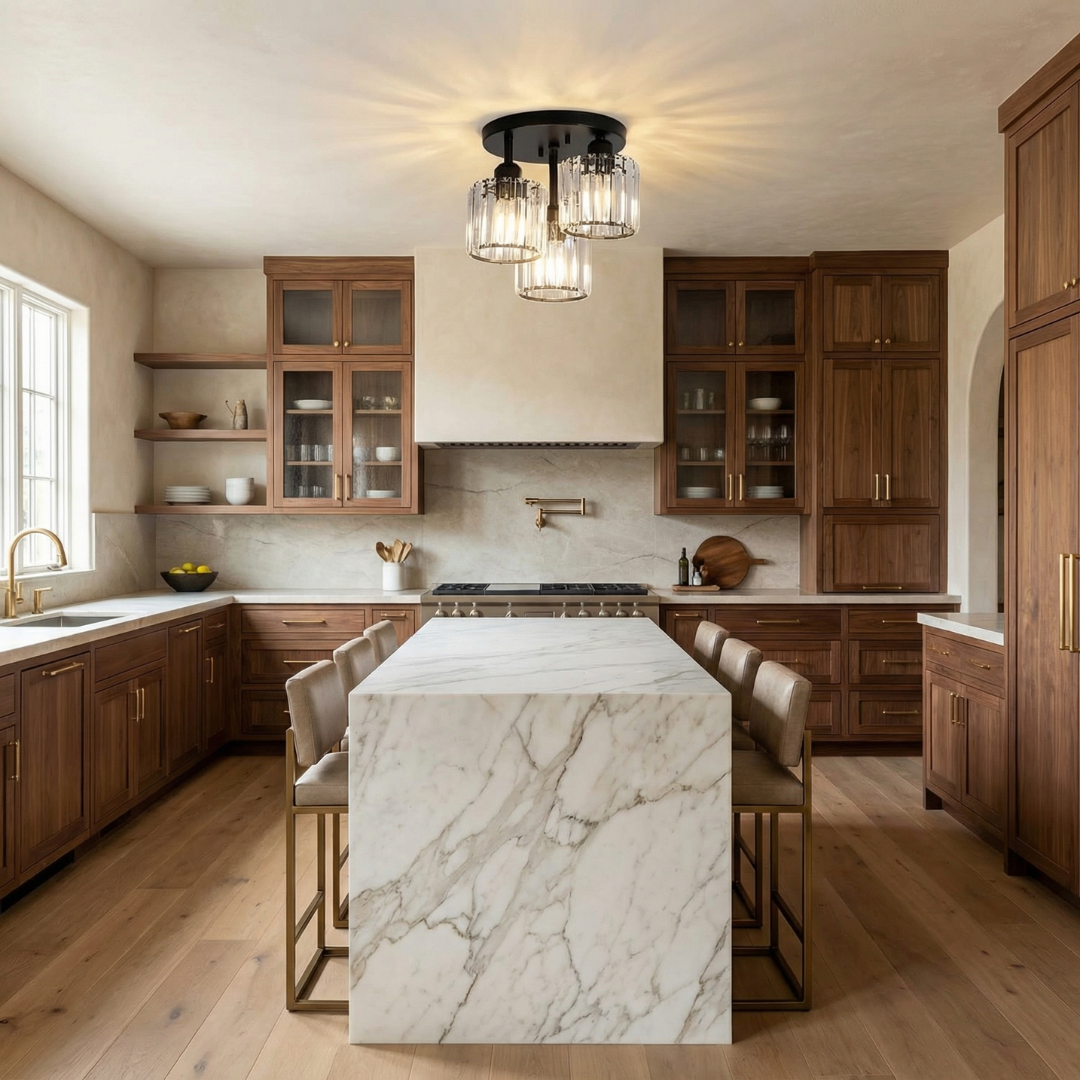 Crystal Ceiling Light Semi Flush Mount