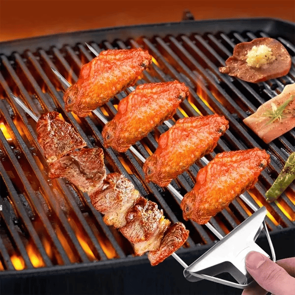 Stainless Steel 3 Prong BBQ Skewers