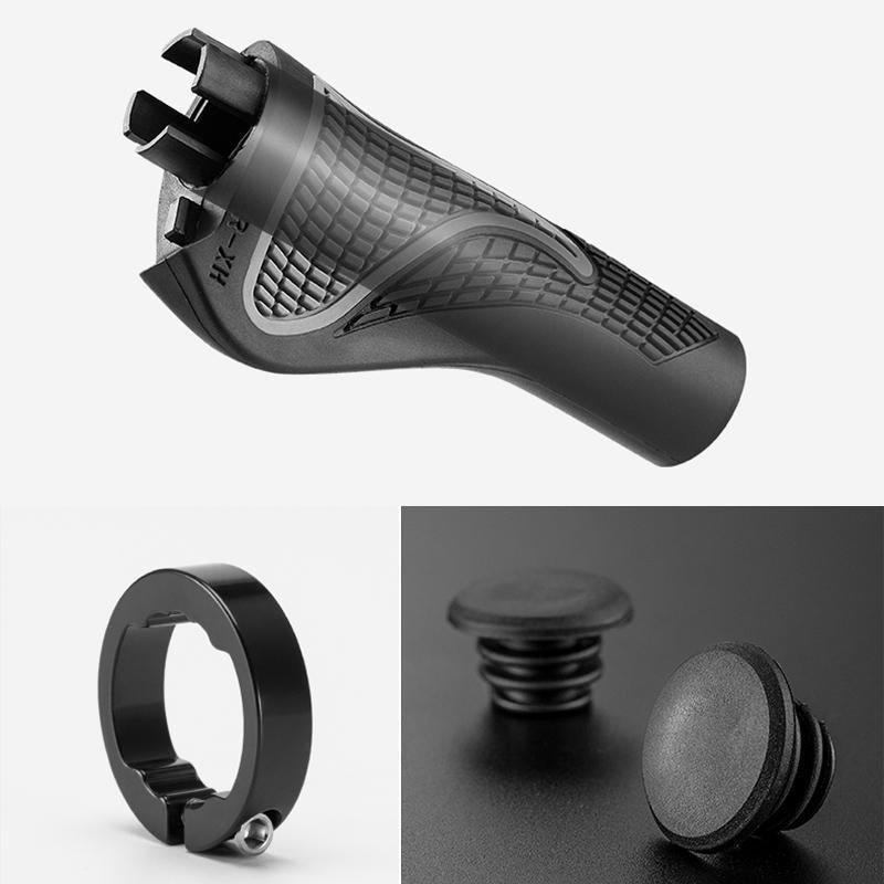 Ergonomic Bike Grips in Silicone and Aluminum Alloy | Fit 22.2 mm Handlebars, Angle Adjustable | Bicycle Accessories