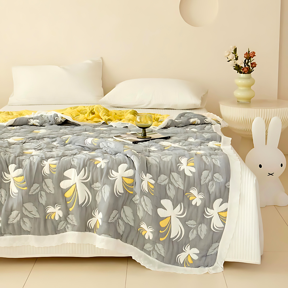 Fiber Floral Summer Blanket Quilt