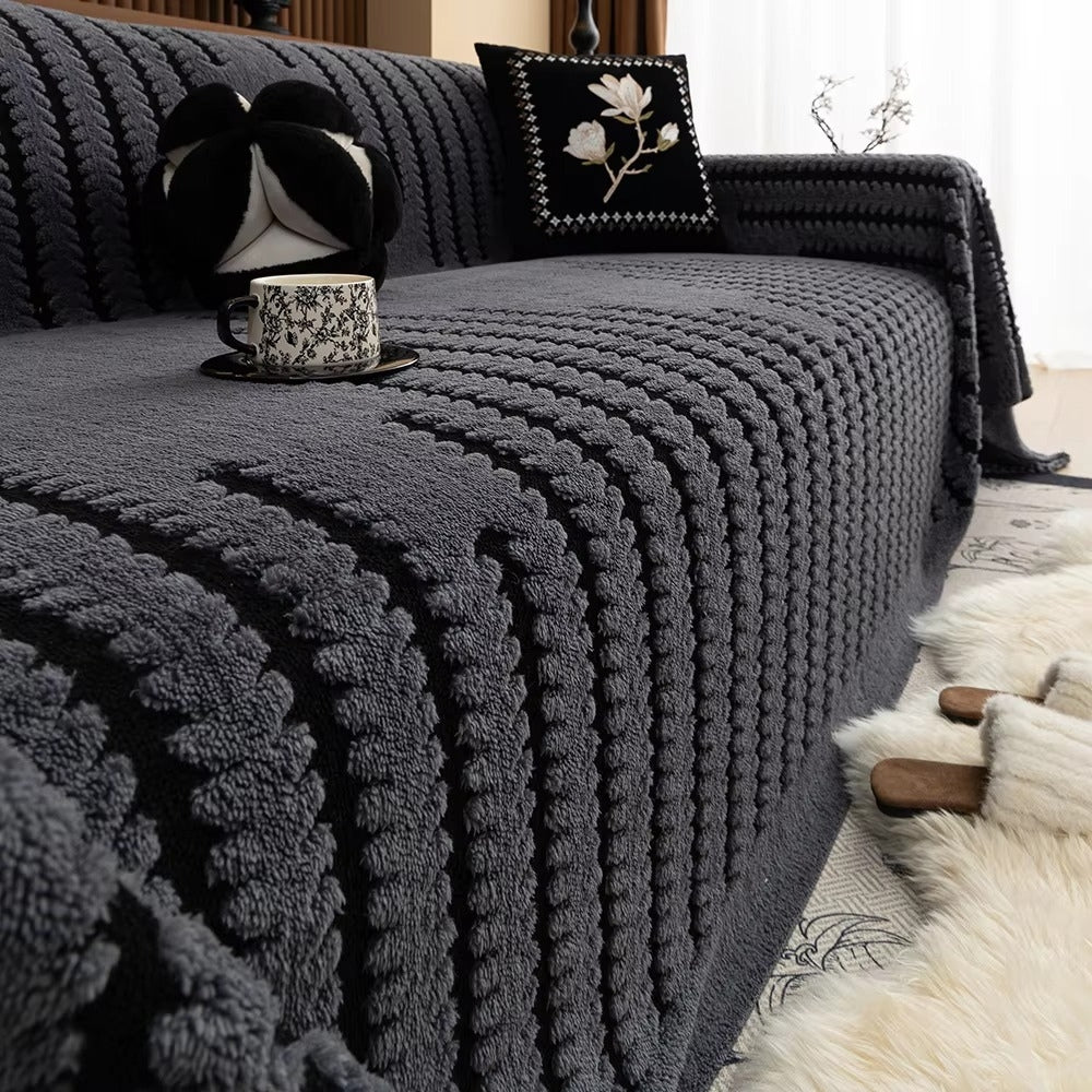 Plush Tufted Sofa Cover Slipcover