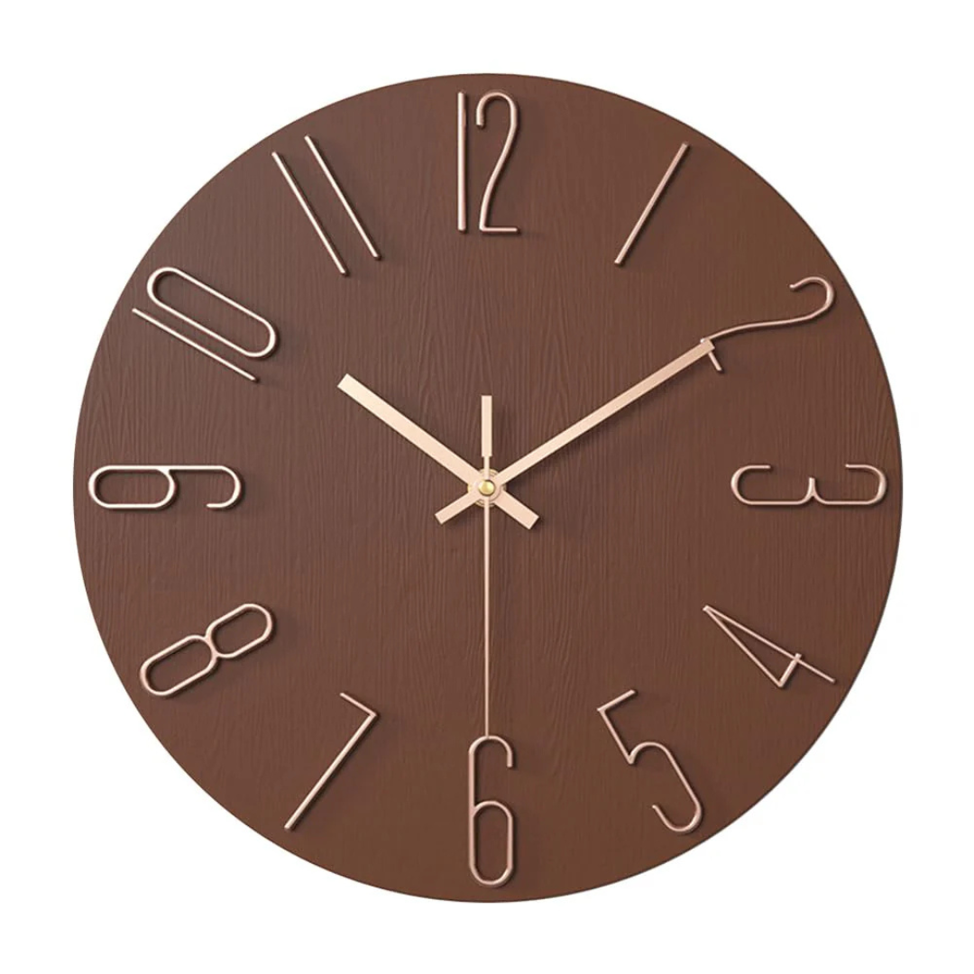 Black Silent Wall Clock 12 Inch