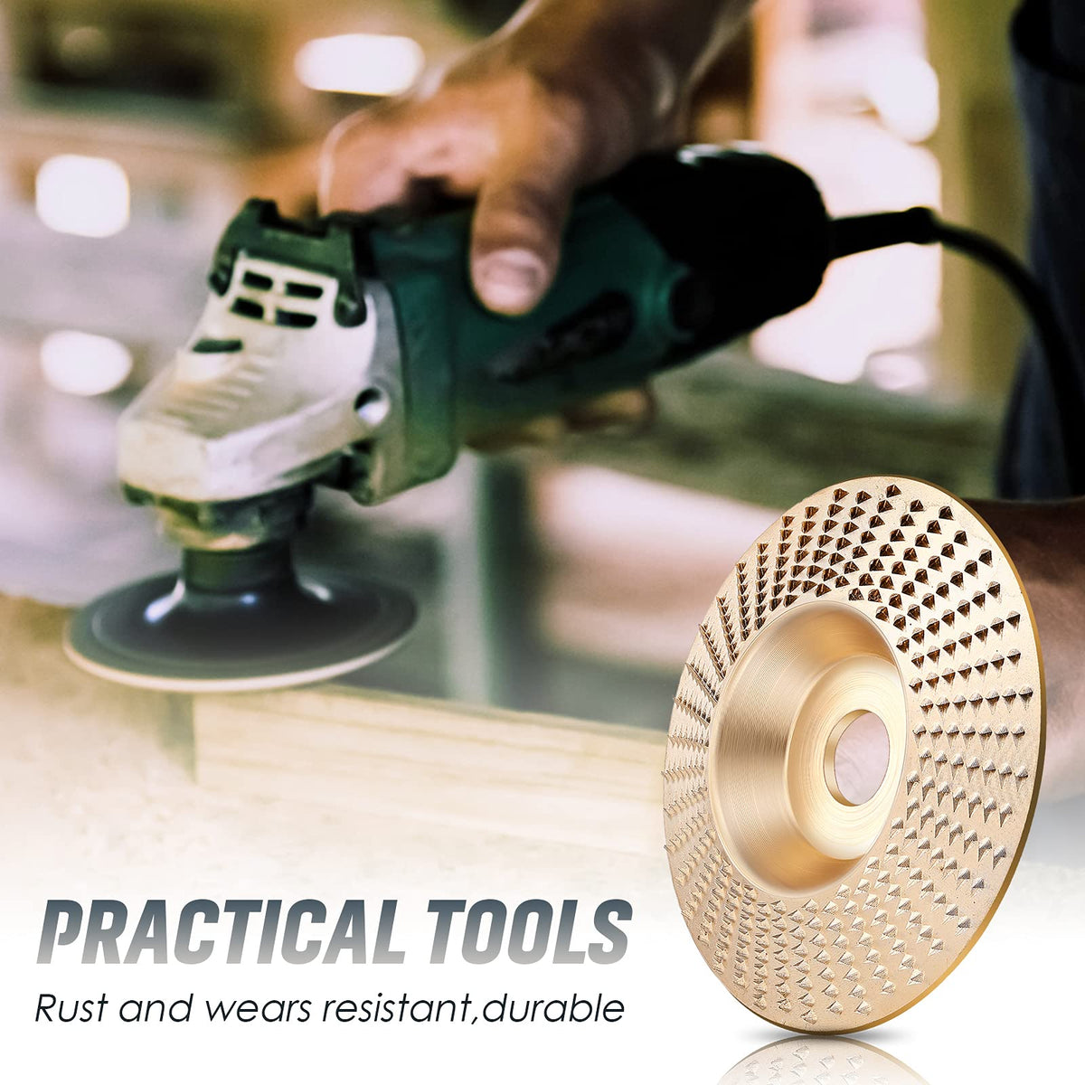Tungsten Carbide Grinding Wheel for Angle Grinders, 16 mm Bore | Shapes Convex, Concave, Bevelled and Flat Wood
