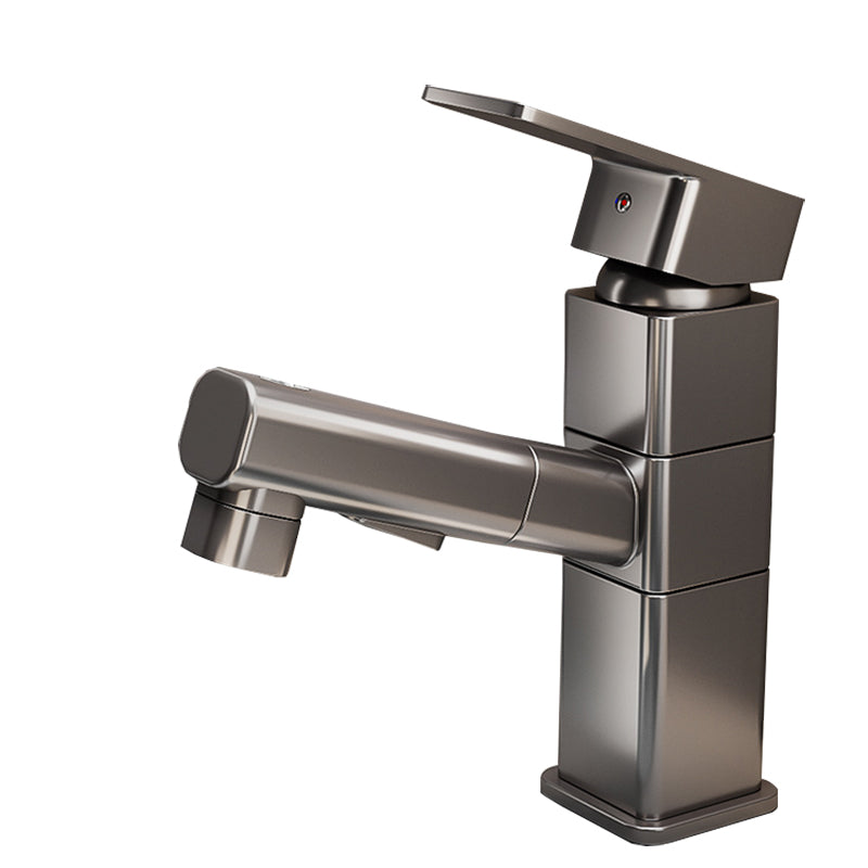 Bathroom Faucet with a Pull Out Spray Head and Swivel Spout | Single Lever Mixer in Gray, Black or White | Four Designs