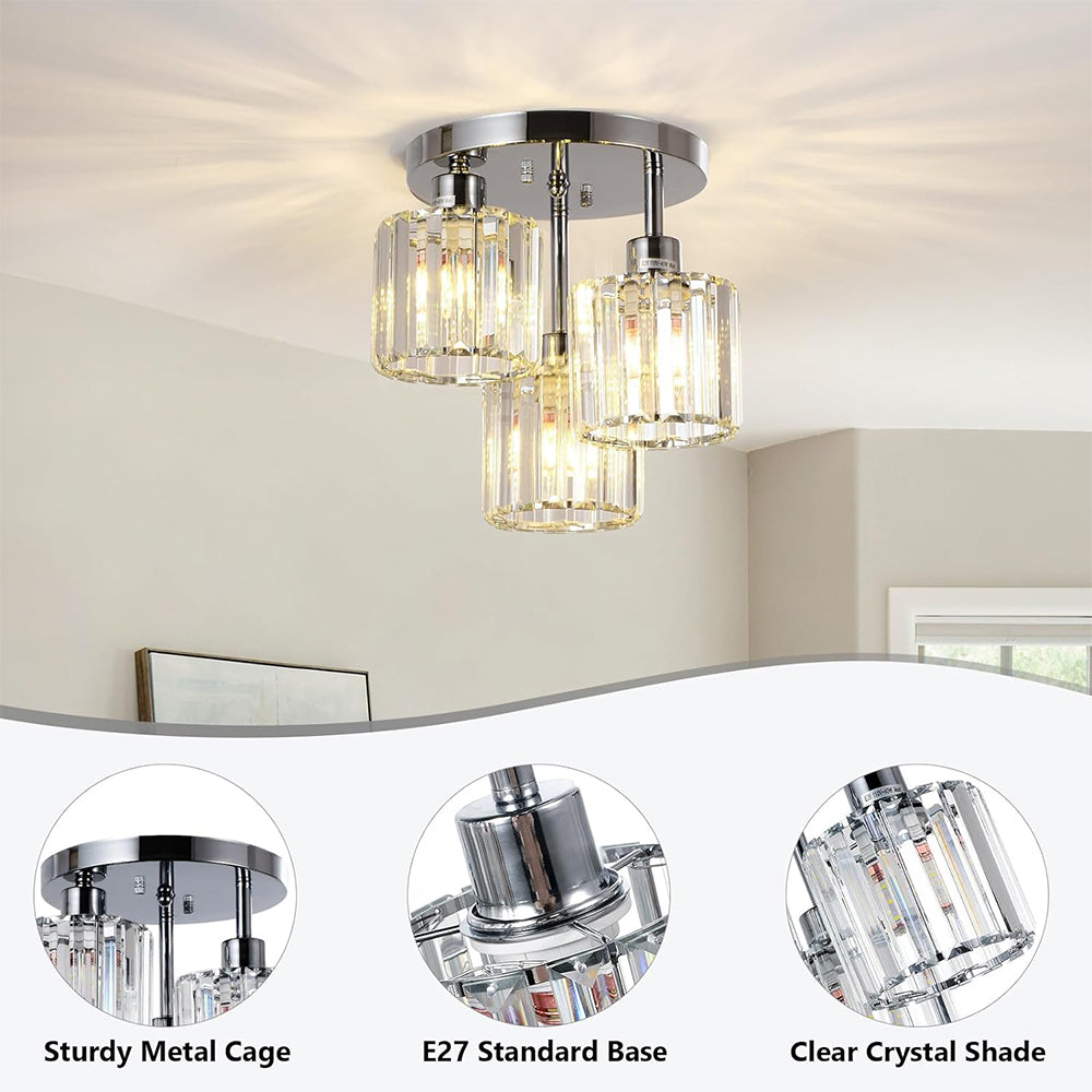 Crystal Ceiling Light Semi Flush Mount