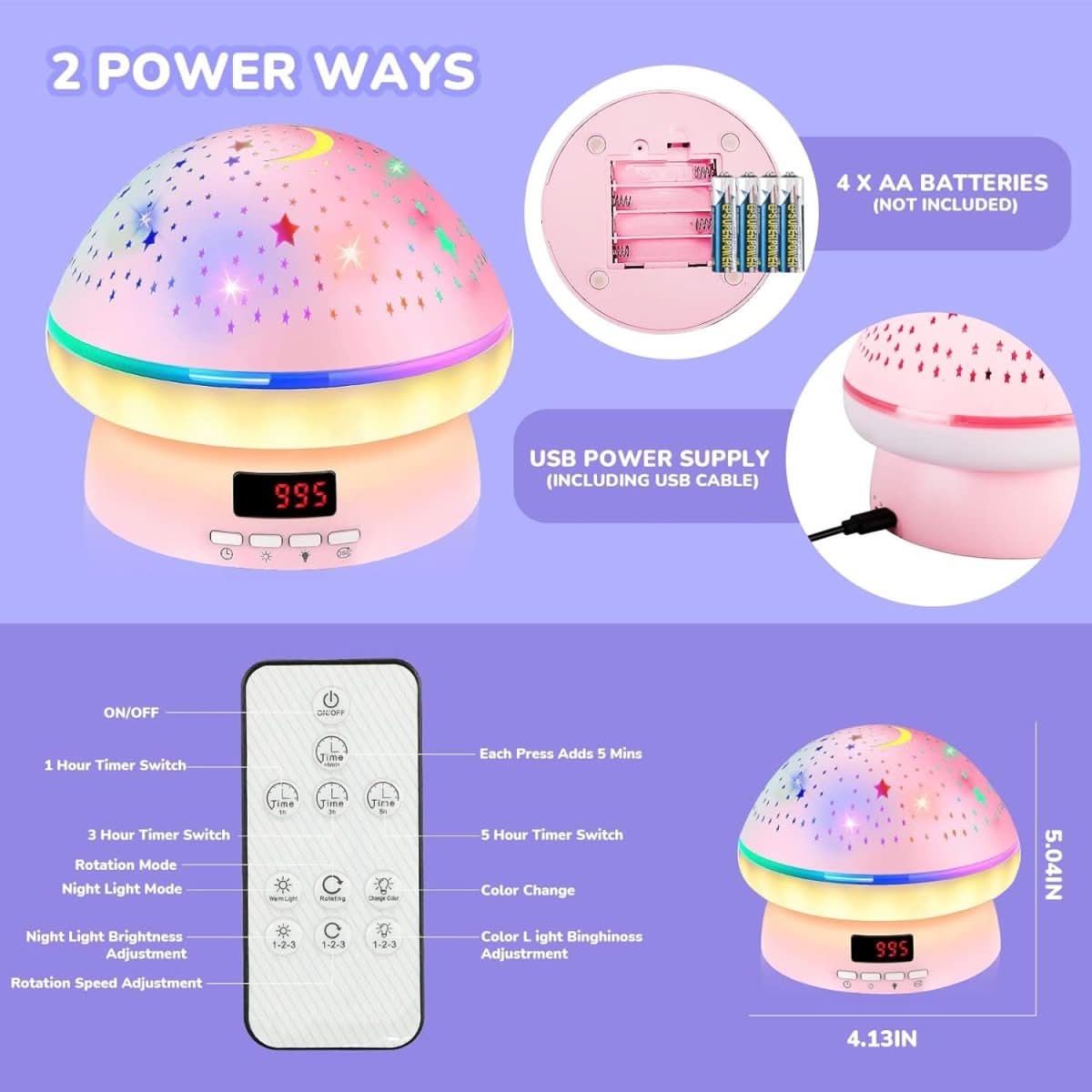 GLOWLIGHT - Magical Star Projector with 16 Colors & Timer Function product image
