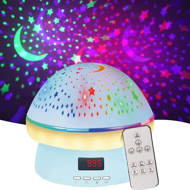 GLOWLIGHT - Magical Star Projector with 16 Colors & Timer Function - Blue