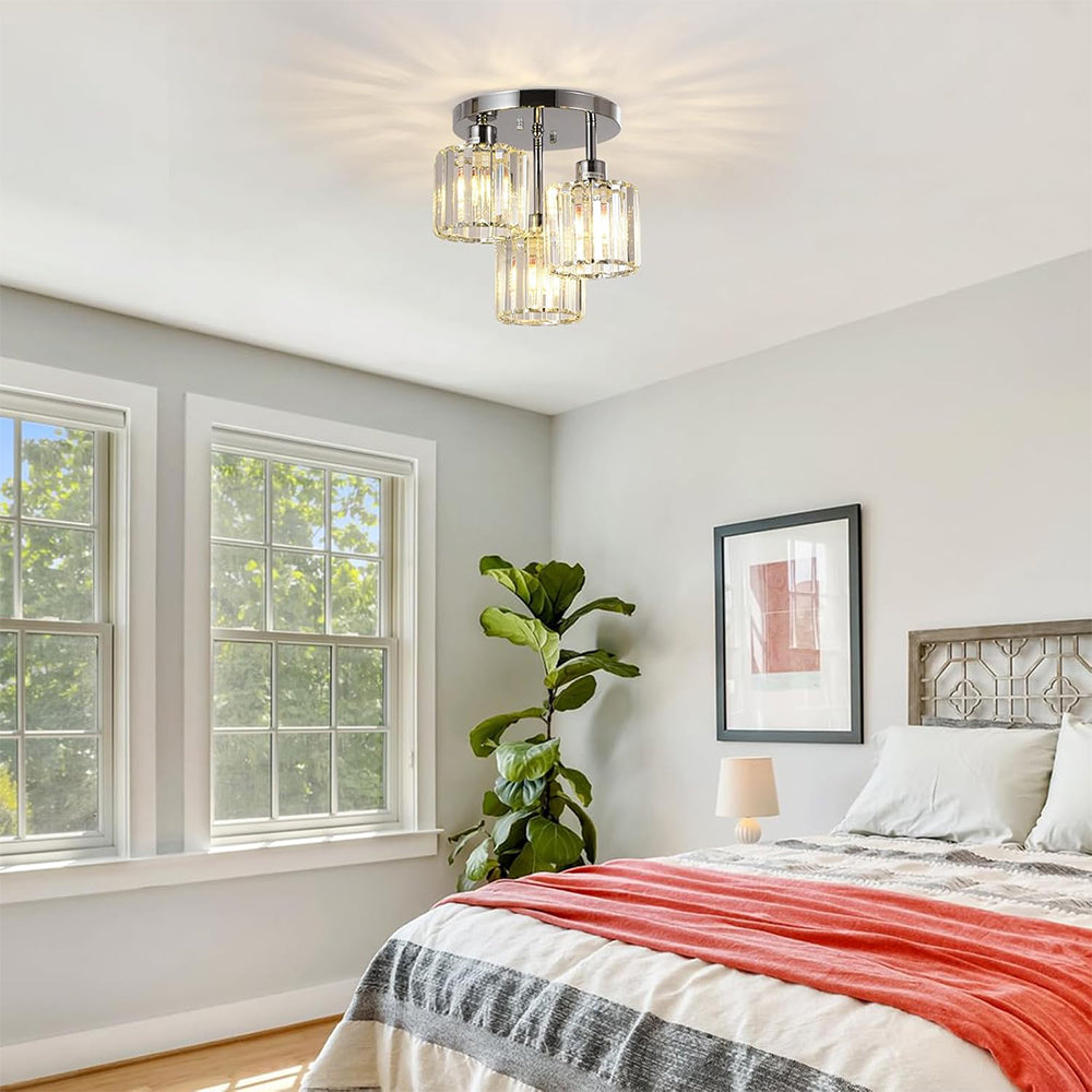 Crystal Ceiling Light Semi Flush Mount