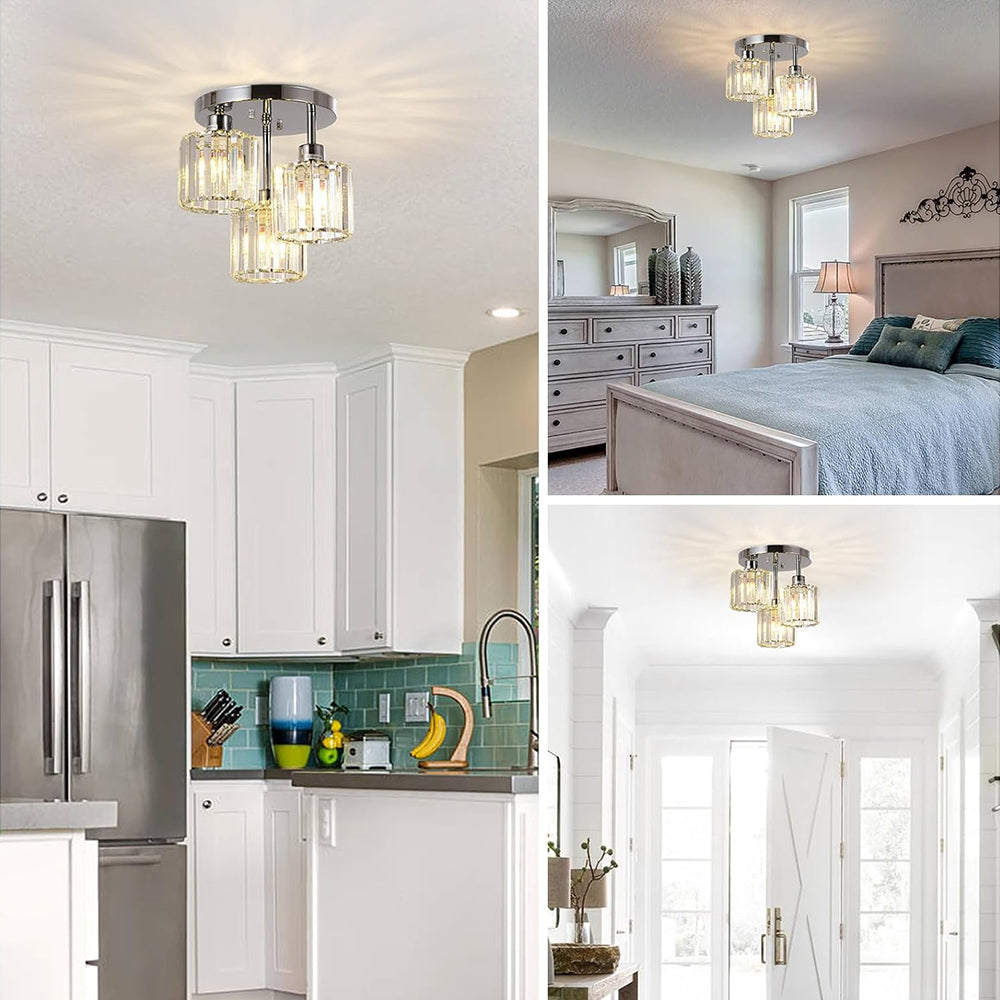 Crystal Ceiling Light Semi Flush Mount