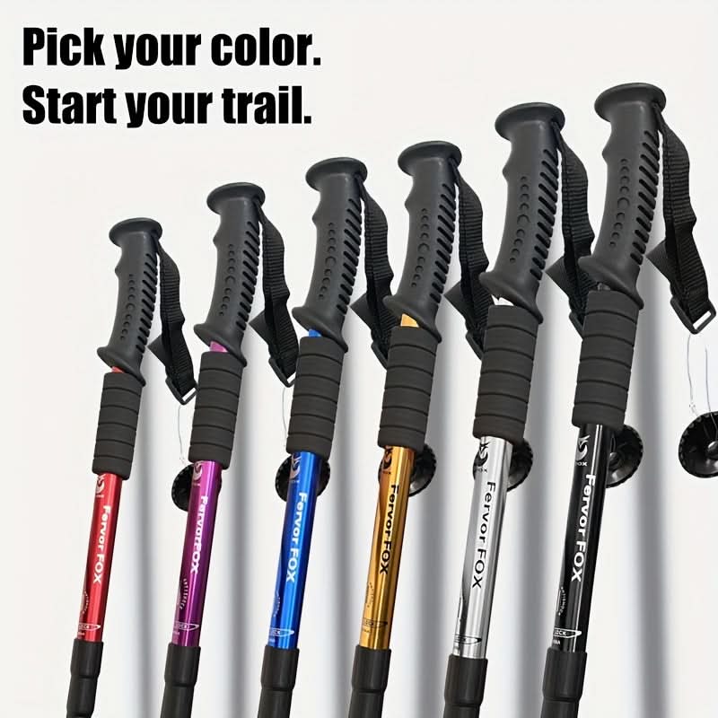 Adjustable Telescopic Hiking Trekking Pole 4 Height Levels | 6 Colors | Anti-Slip Lightweight Alloy Support for Outdoor Trails