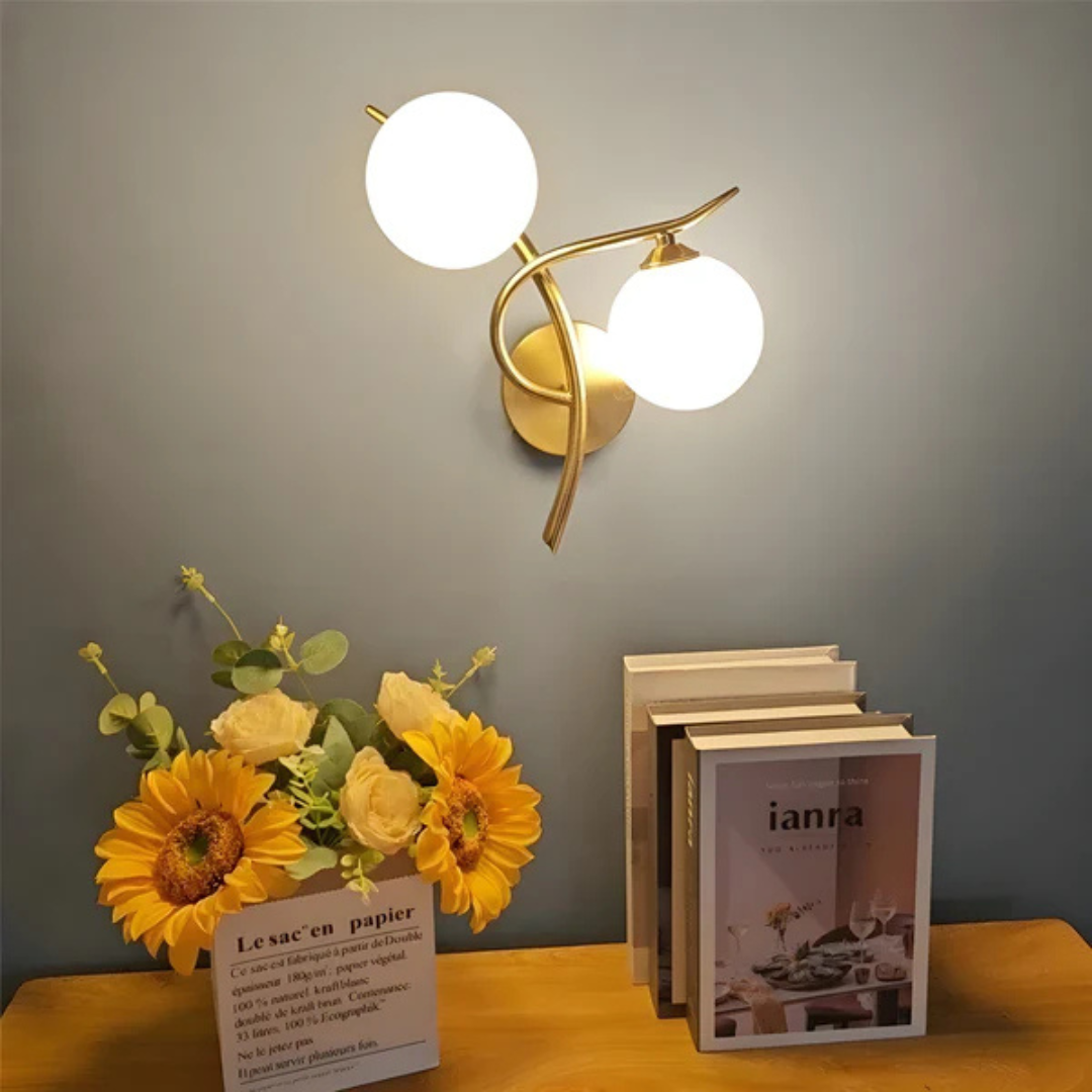 Glass Copper LED Wall Light