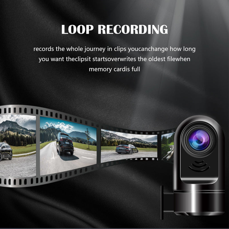 1080p HD Mini Dash Cam | 360 Degree Rotating Car Security Camera with ADAS Alerts | 24 Hour Parking Monitor