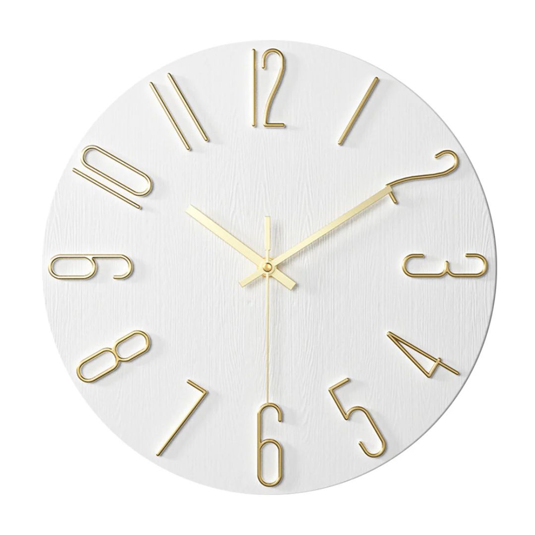 Black Silent Wall Clock 12 Inch