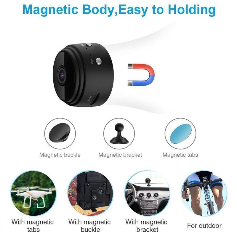 1080p WiFi Security Camera with Magnetic Base | 150 Degree View, Night Vision LEDs | App Control and Live Video