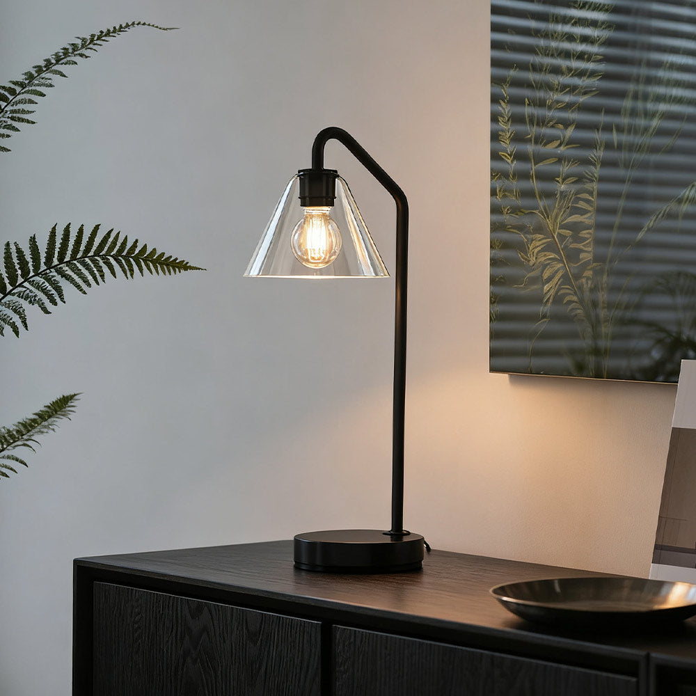 Glass Cone Table Lamp