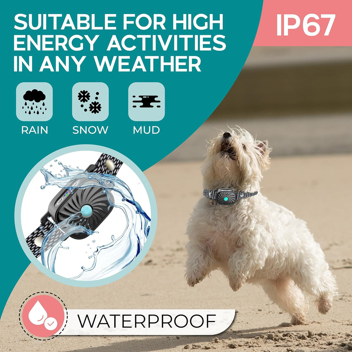 Anti Bark Collar for Small Dogs, Works on Any Coat Length | Battery Lasts Up to 30 Days | Weather Resistant Housing