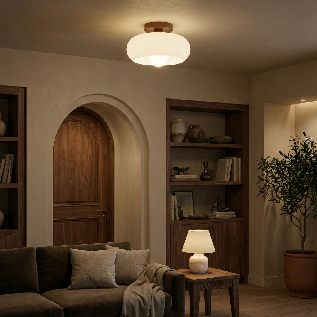 Bauhaus Glass Ceiling Light Flush Mount