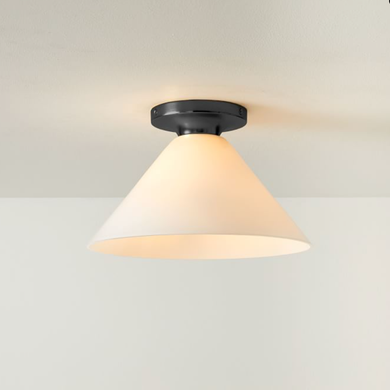 Glass Cone Flush Mount Ceiling Light