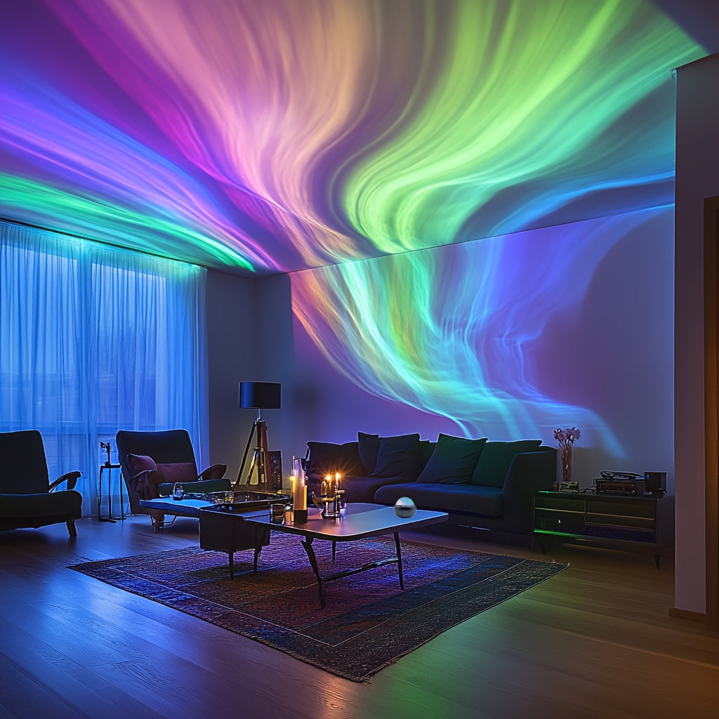 Aurora Projector for a Bedroom Ceiling and Walls | Multicolor Night Light for a Calm Atmosphere or a Party