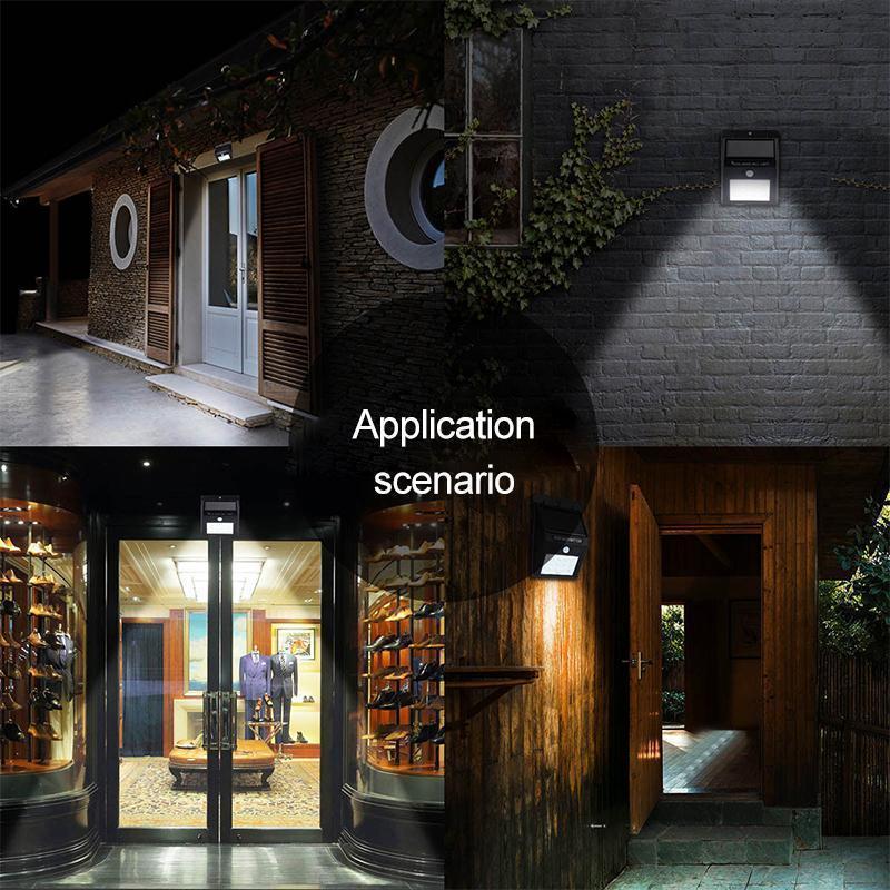 Solar Outdoor Wall Lights with Motion Sensor and 20 LEDs | IP65 Housing, No Wiring Needed | Black