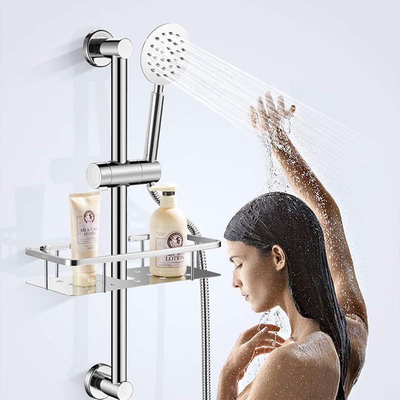 Shower Head Holder for Slide Bars from 0.71 to 0.98 in | Rotates a Full 360 Degrees | Chrome Plated ABS Bracket