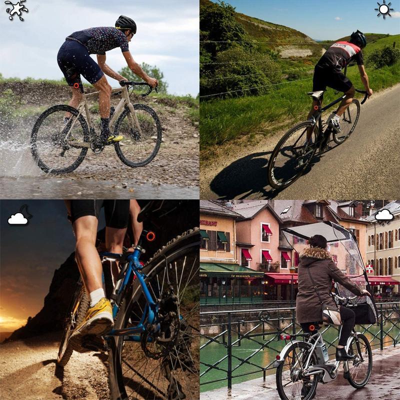 Rear Bike Light with Automatic Brake Sensing | USB Rechargeable IPX6 Aluminum Body | Mounts on Saddle or Seatpost