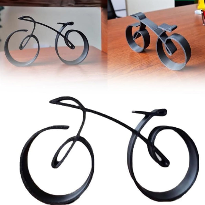 Bicycle Sculpture in Black Iron | Wire Frame Metal Art for a Desk or Shelf | 20 cm Gift for Cycling Fans