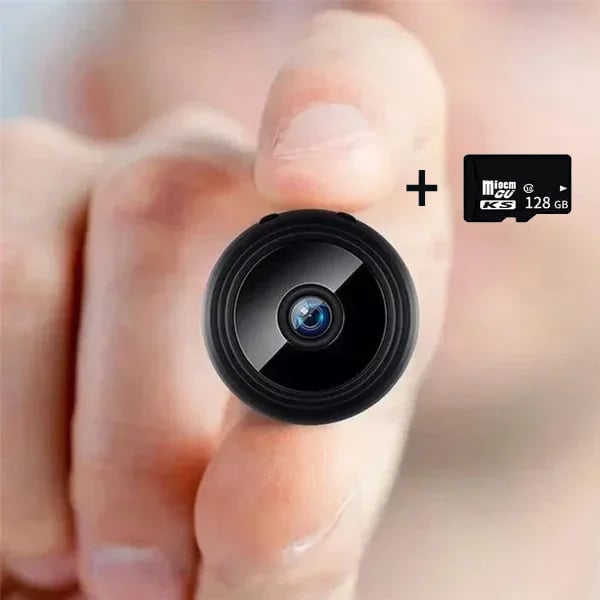 Mini WiFi Security Camera with 1080p HD Video | 90 Degree Wide Angle Lens, Microphone and microSD Card Slot