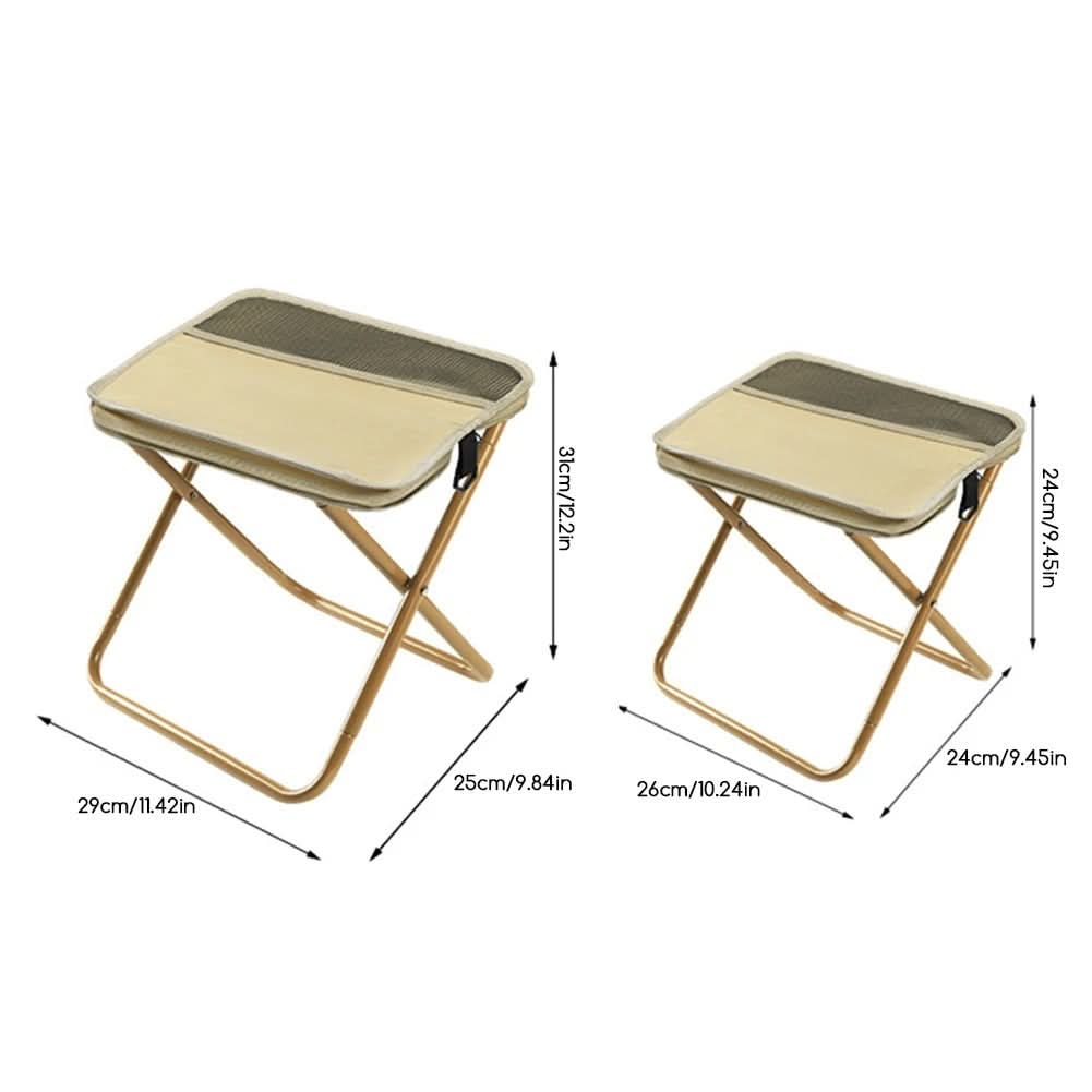 Portable Folding Camping Stool with Steel Frame | Small & Large, 3 Colors | Holds Up To 120 kg for Camping & Fishing